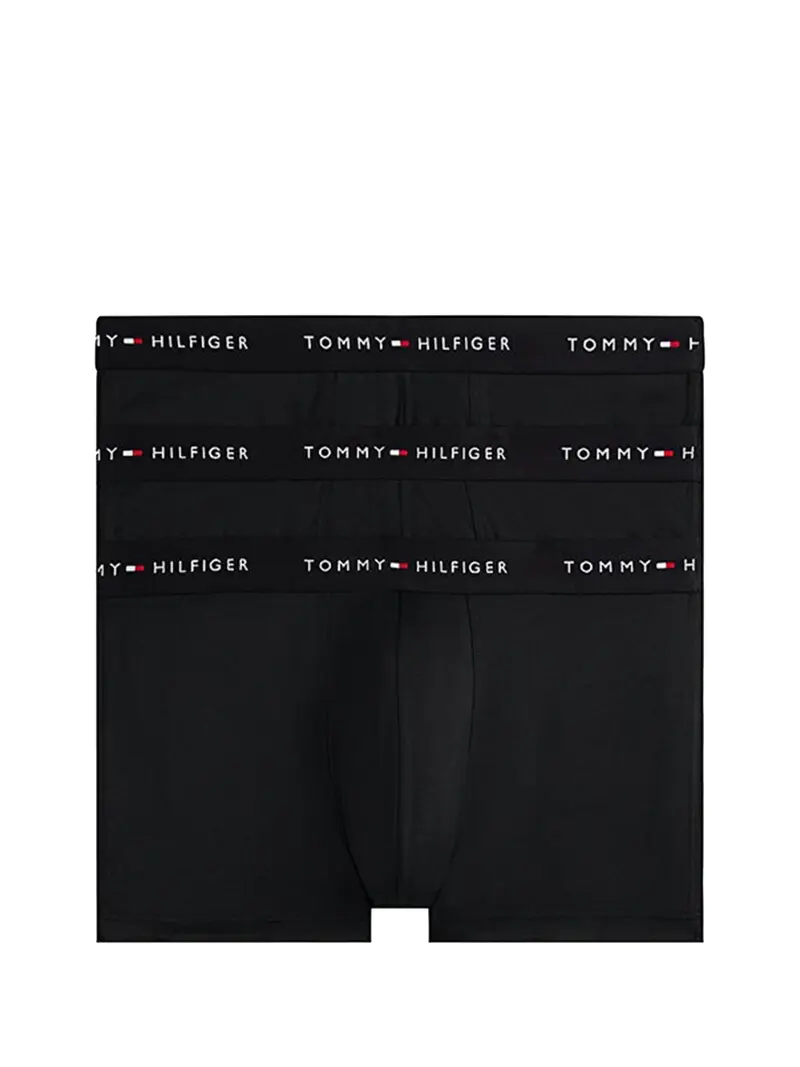 3 Pack Tommy Hilfiger Boxer Aderenti Signature In Microfibra - Nero