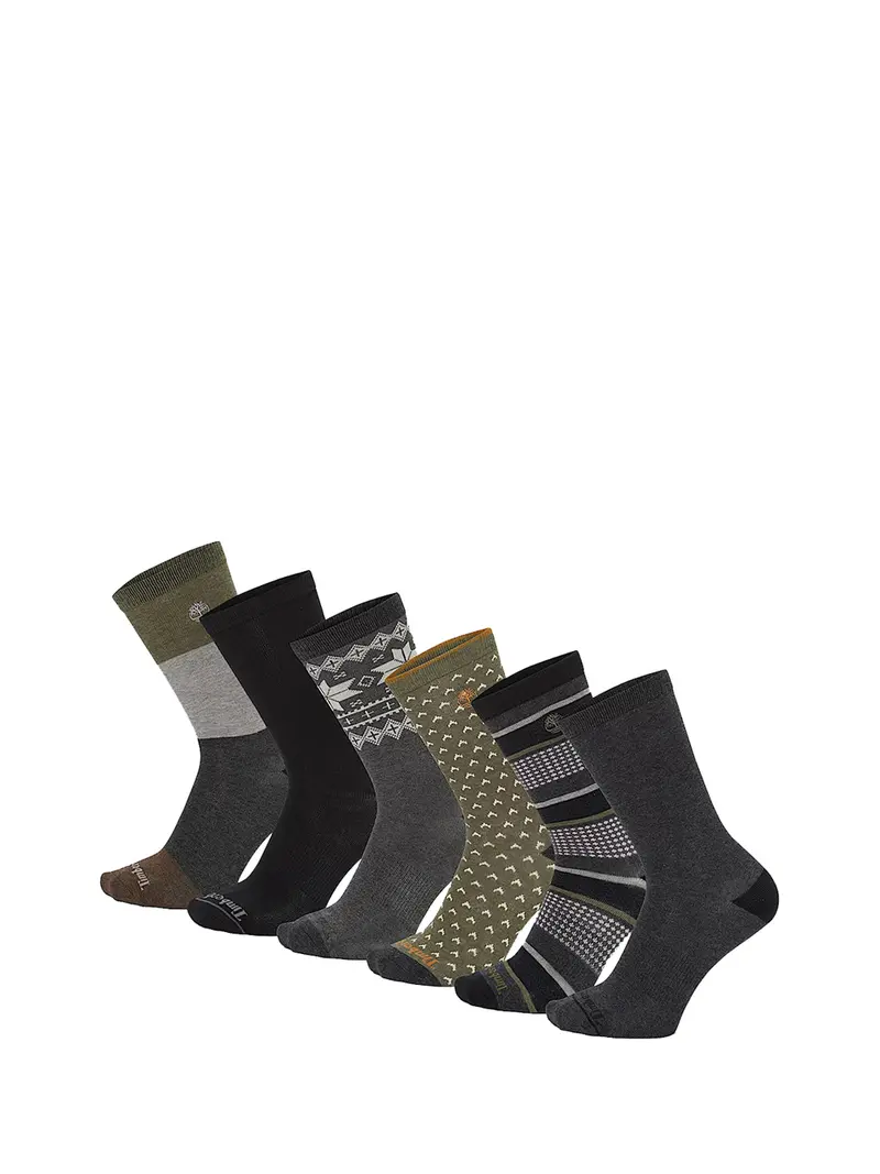 6 Paia Di Calzini Timberland In Confezione Regalo - Grigio