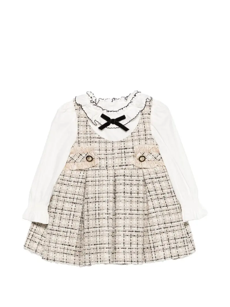 Abito beige/bianco per neonata