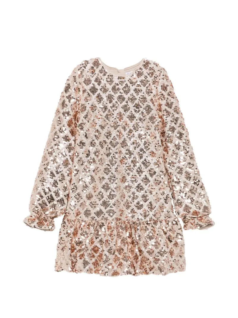 Abito beige champagne per bambina