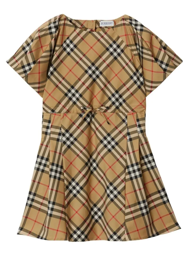 Abito beige per bambina in cotone