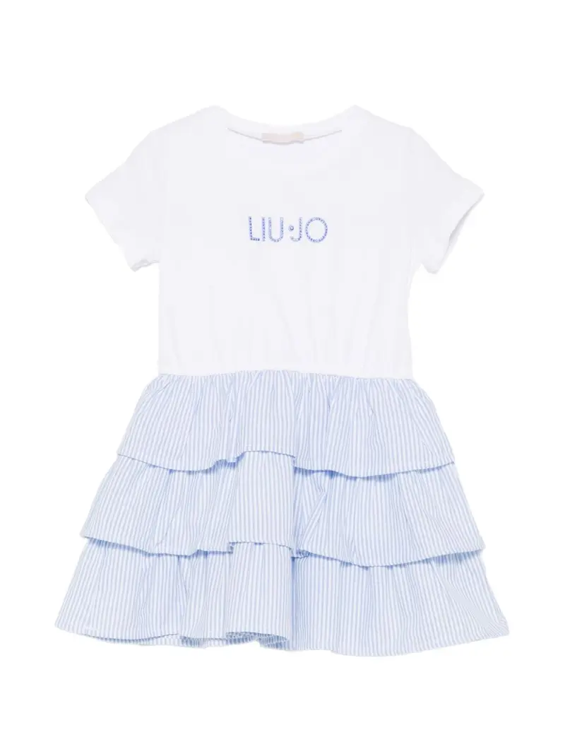 Abito bianco/azzurro per bambina