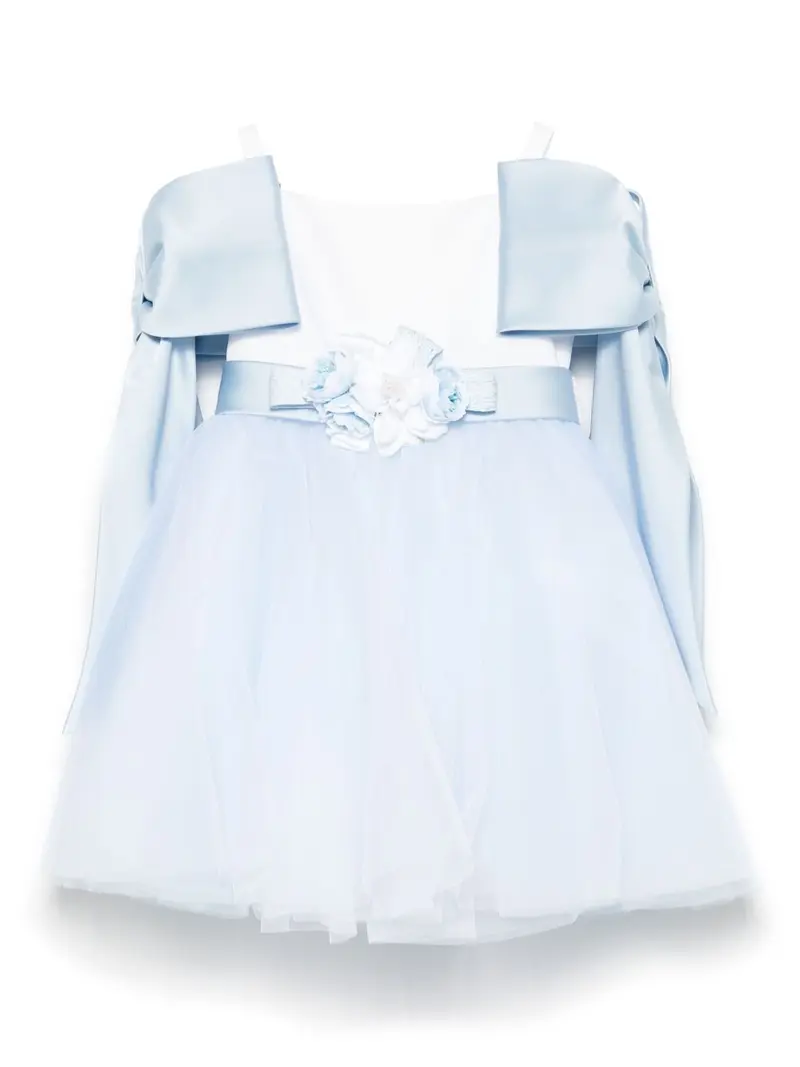 Abito bianco/azzurro per bambina