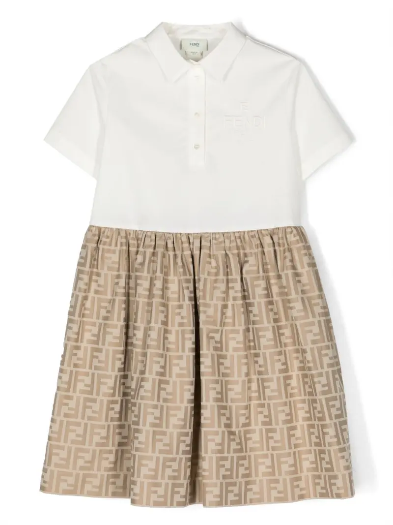 Abito bianco/beige per bambina