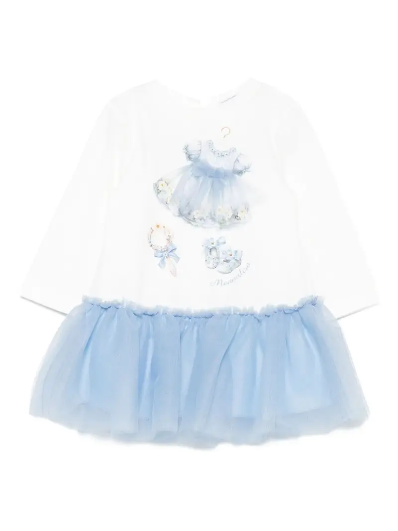Abito bianco/blu per neonata