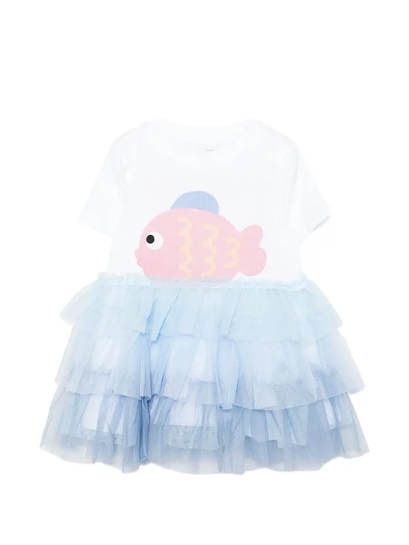 Abito bianco/blu per neonata
