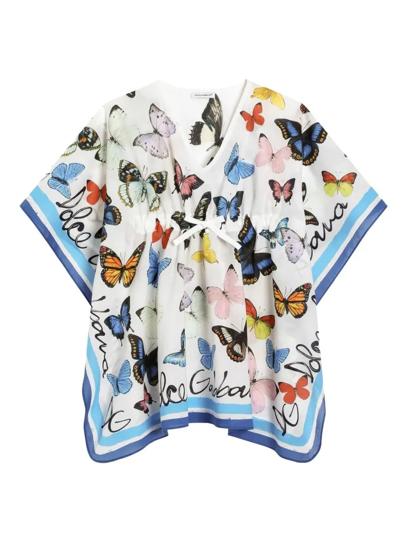 Abito bianco con stampa per bambina