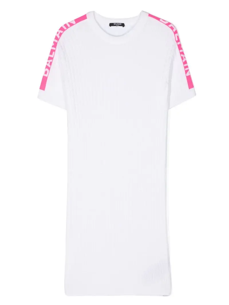 Abito bianco per bambina con logo