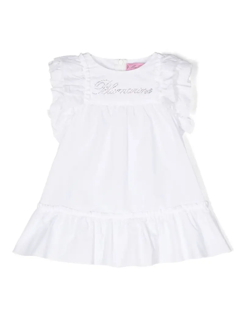 Abito bianco per neonata con logo