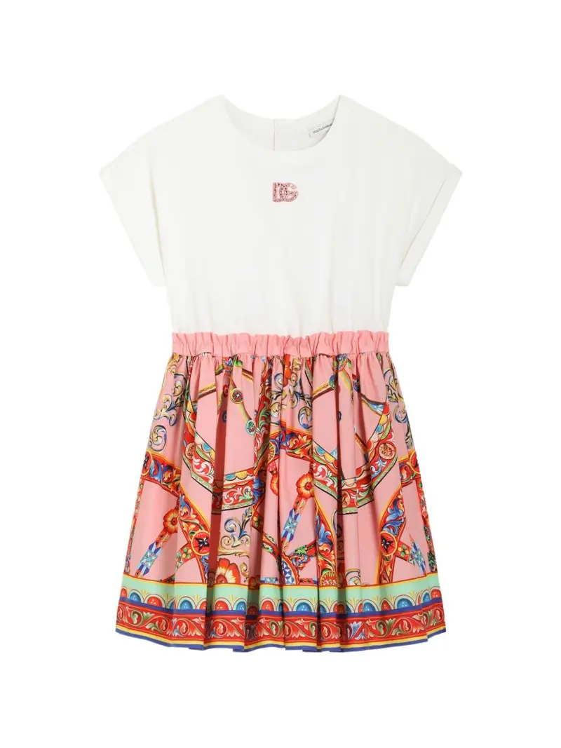 Abito bianco/rosa/multicolor per bambina