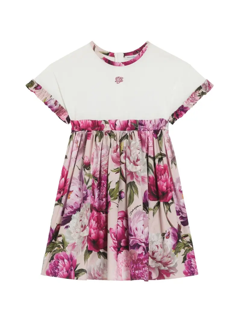 Abito bianco/rosa per bambina