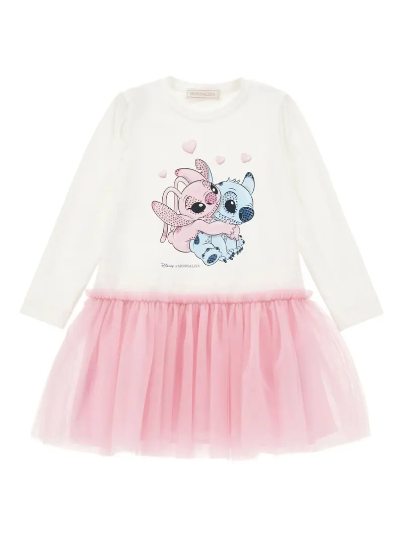 Abito bianco/rosa per bambina