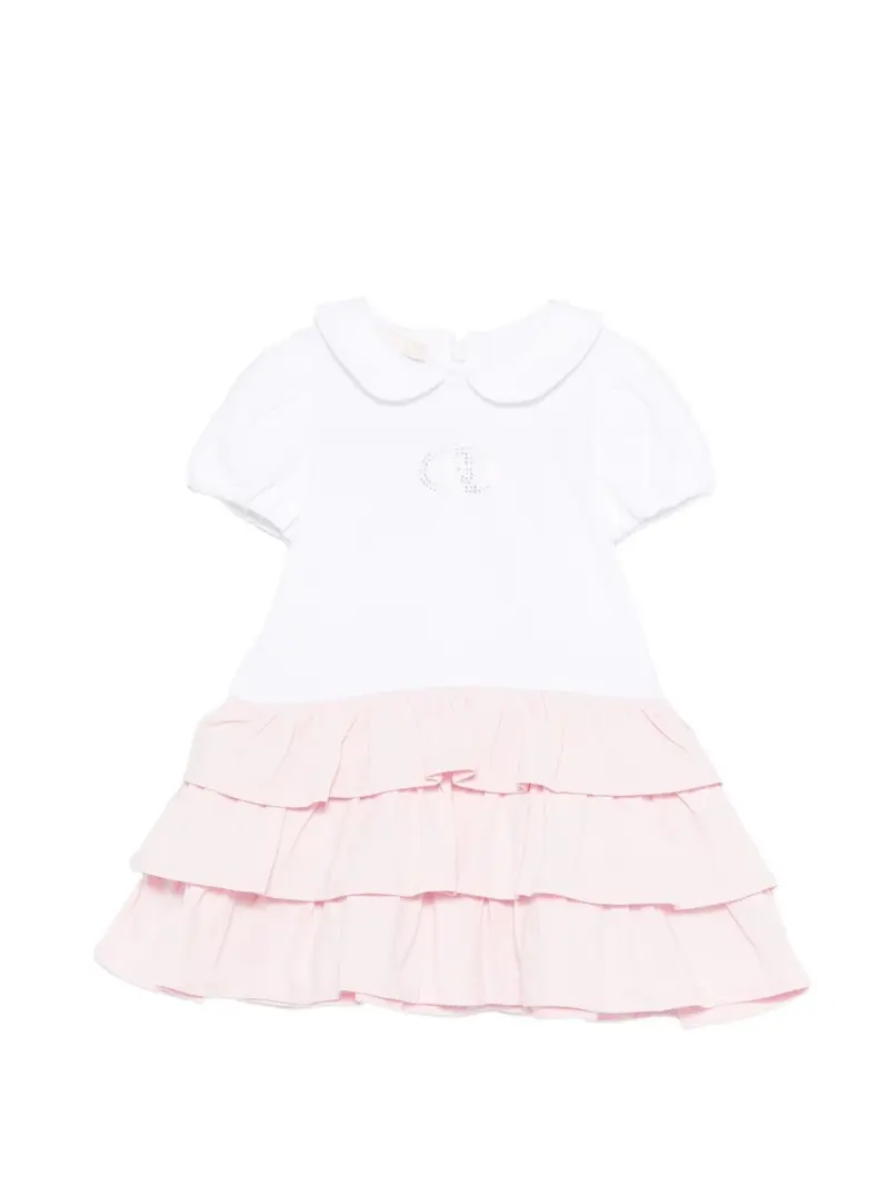 Abito bianco/rosa per neonata