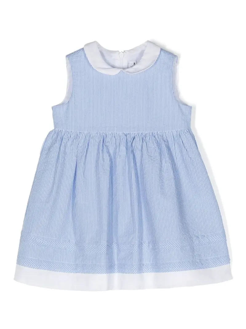 Abito celeste per neonata a righe