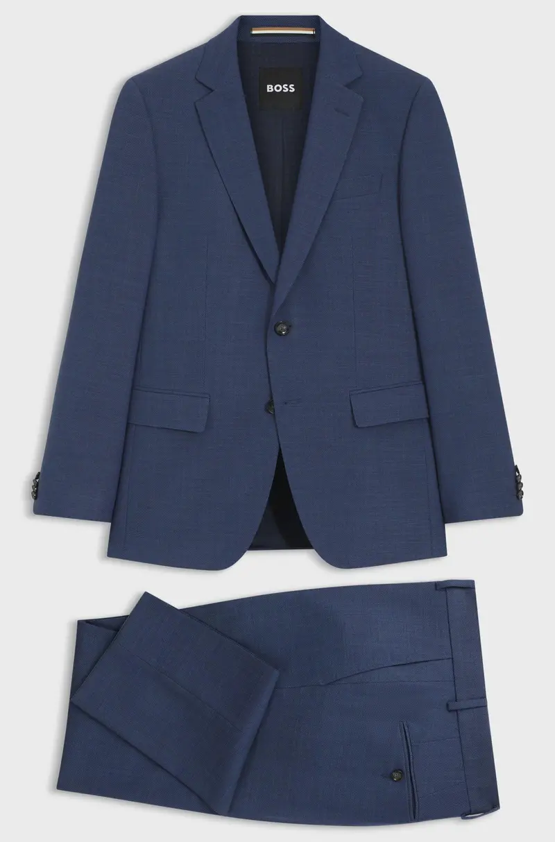 Abito due pezzi slim fit in tessuto elasticizzato con micromotivo