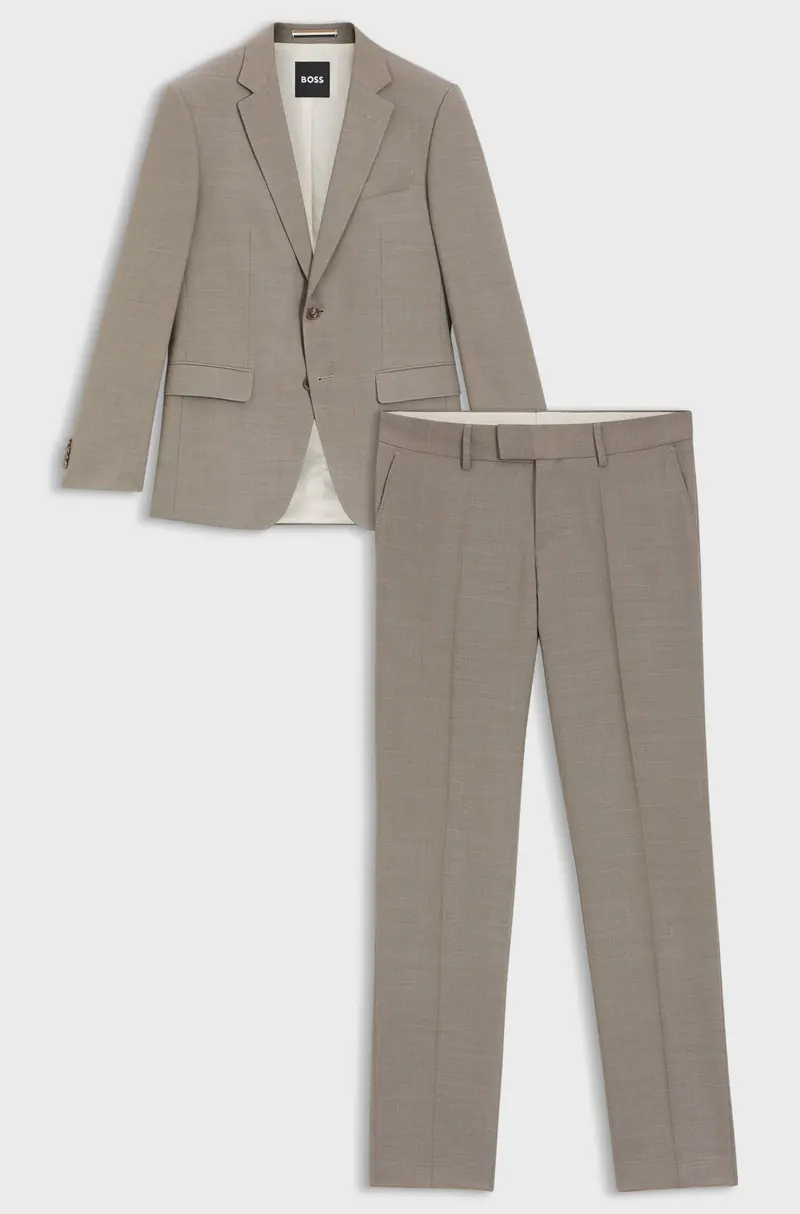 Abito due pezzi slim fit in tessuto elasticizzato con micromotivo