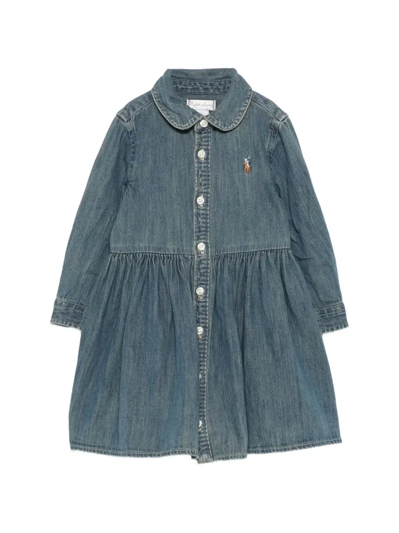 Abito in jeans blu per neonata
