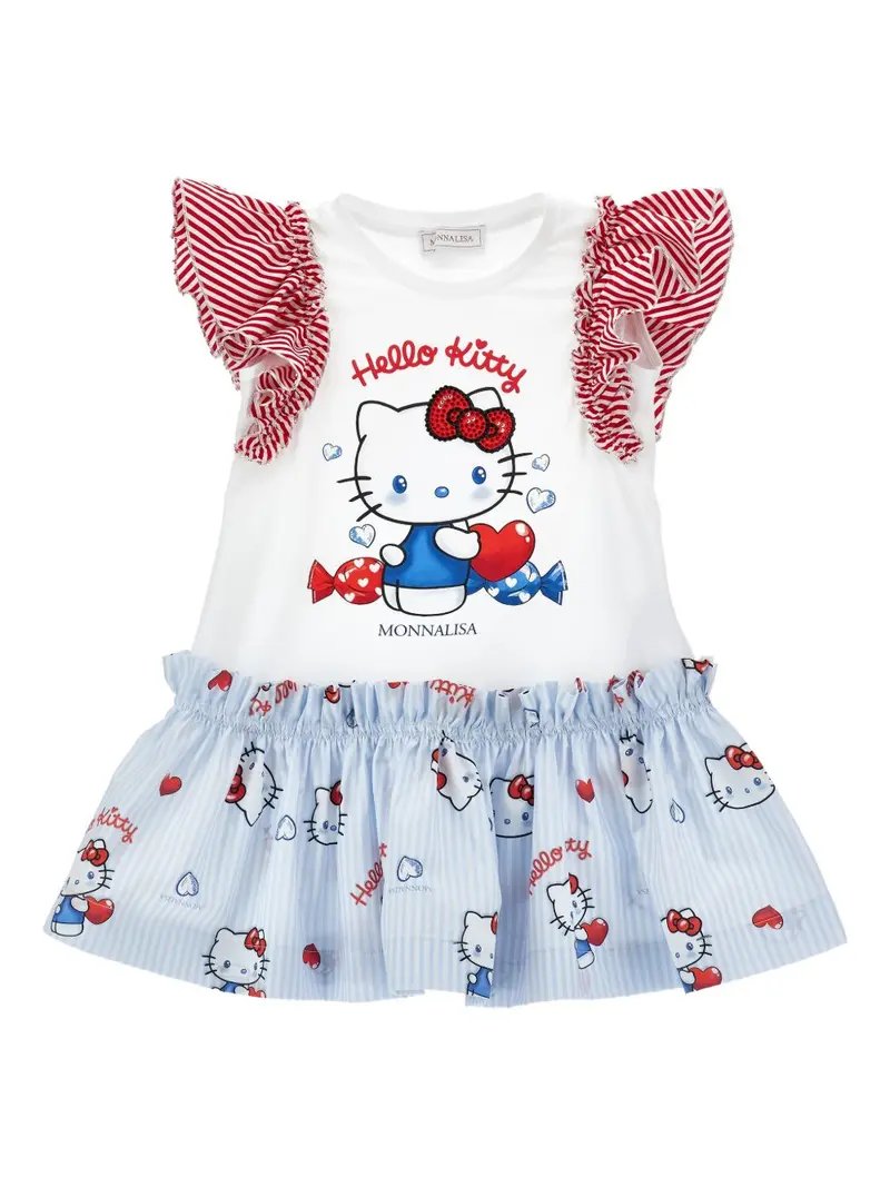 Abito multicolor "Hello Kitty" per bambina