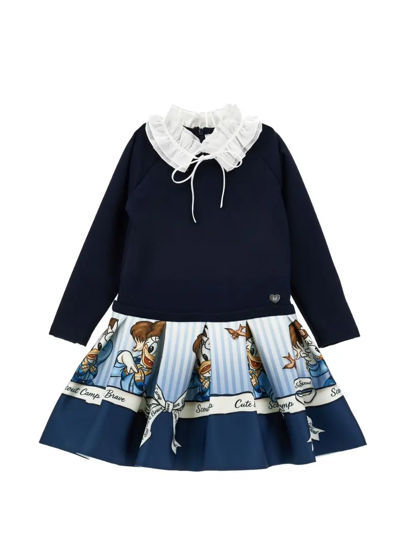 Abito panna/blu per bambina