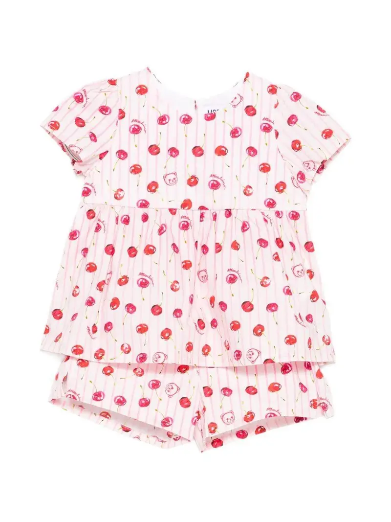 Abito per neonata con stampa ciliegia all-over