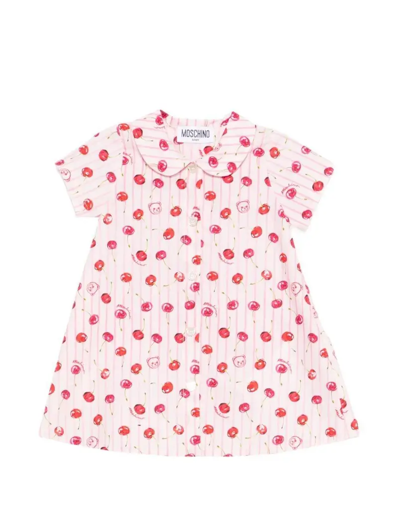 Abito per neonata con stampa ciliegie all-over