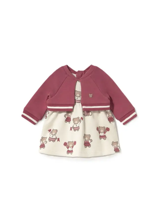 Abito prugna/beige per neonata