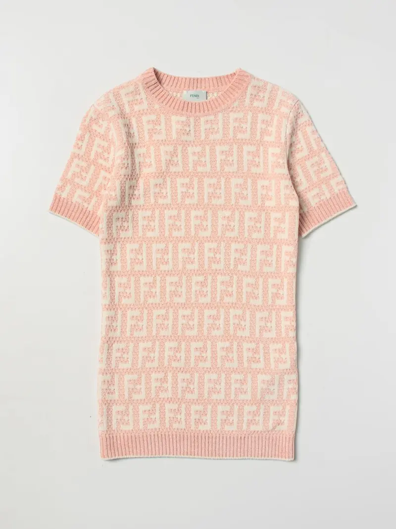 Abito rosa e bianco per bambina