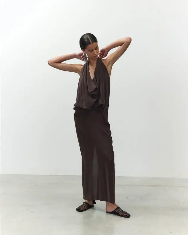 Abito seta mano sale halter