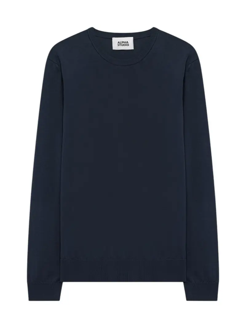 ALPHA STUDIO T-shirt Uomo AU-5042C 1001 BLU NOTTE