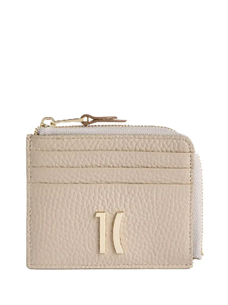 Alviero Martini Castle Leather portacarte con zip Taupe