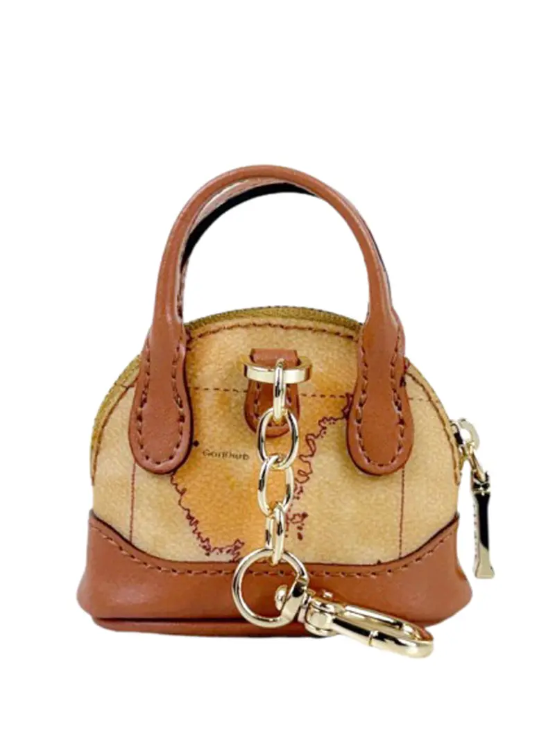 Alviero Martini Portachiavi Charm Mini Borsa A Mano - Naturale