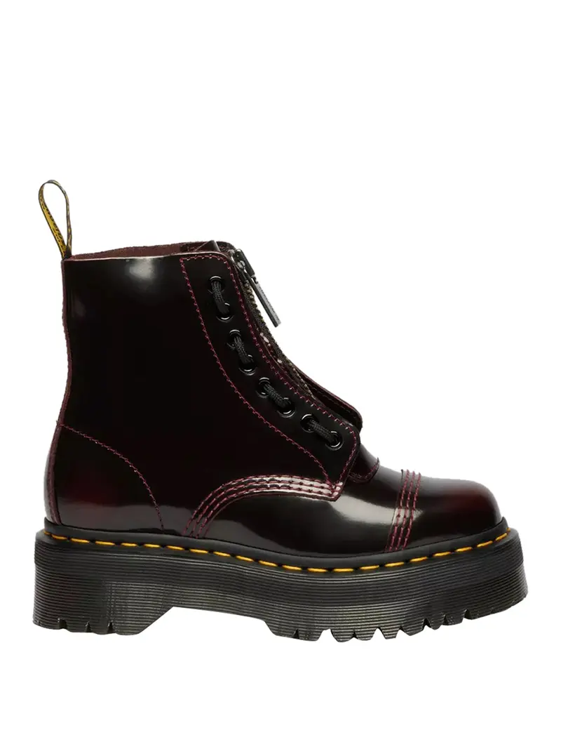 Anfibio Dr.Martens Sinclair In Pelle Arcadia Con Platform - Rosso
