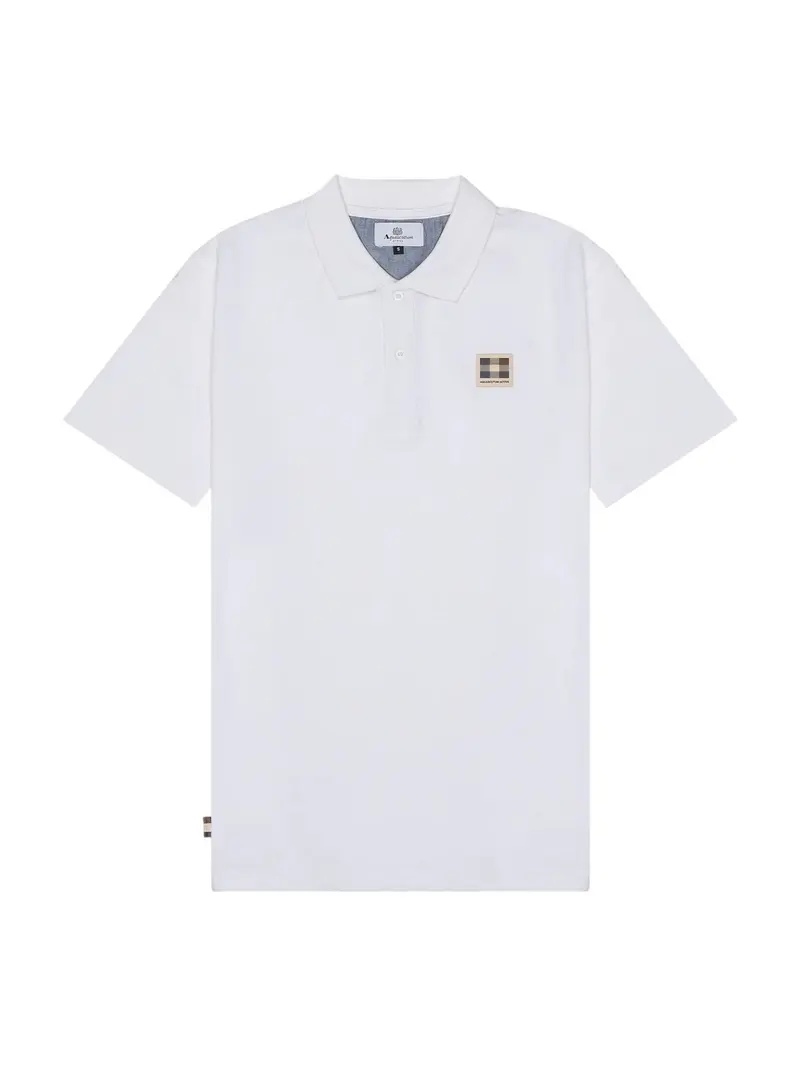 AQUASCUTUM Polo Uomo ACTIVE CHECK PATCH POLO AA-B004-PO001 BIANCO OPTICAL WHITE
