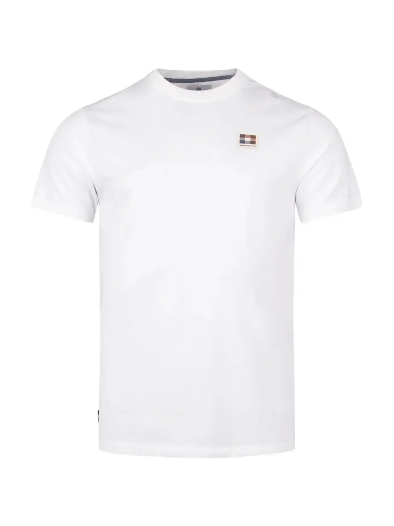 AQUASCUTUM T-shirt Uomo ACTIVE CLUB CHECK PATCH T-SHIRT AA-B004-TS011 BIANCO OPTICAL WHITE