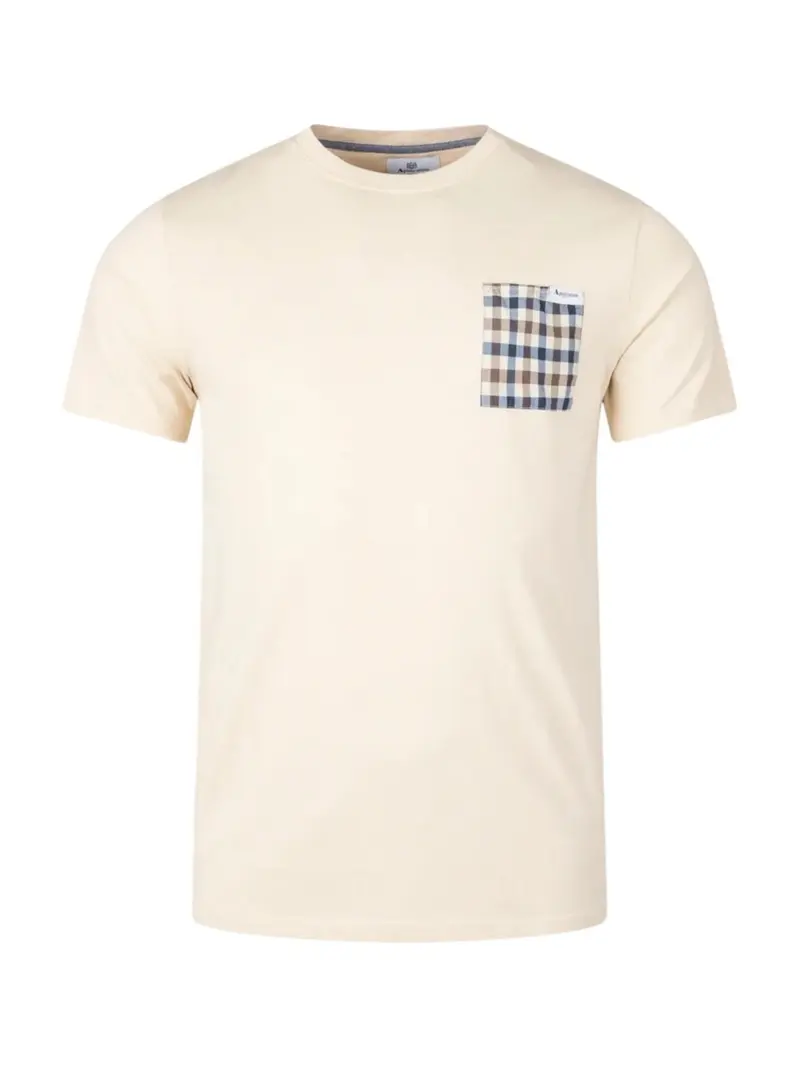 AQUASCUTUM T-shirt Uomo ACTIVE CLUB CHECK POCKET T-SHIRT AA-B004-TS003 BEIGE BEIGE