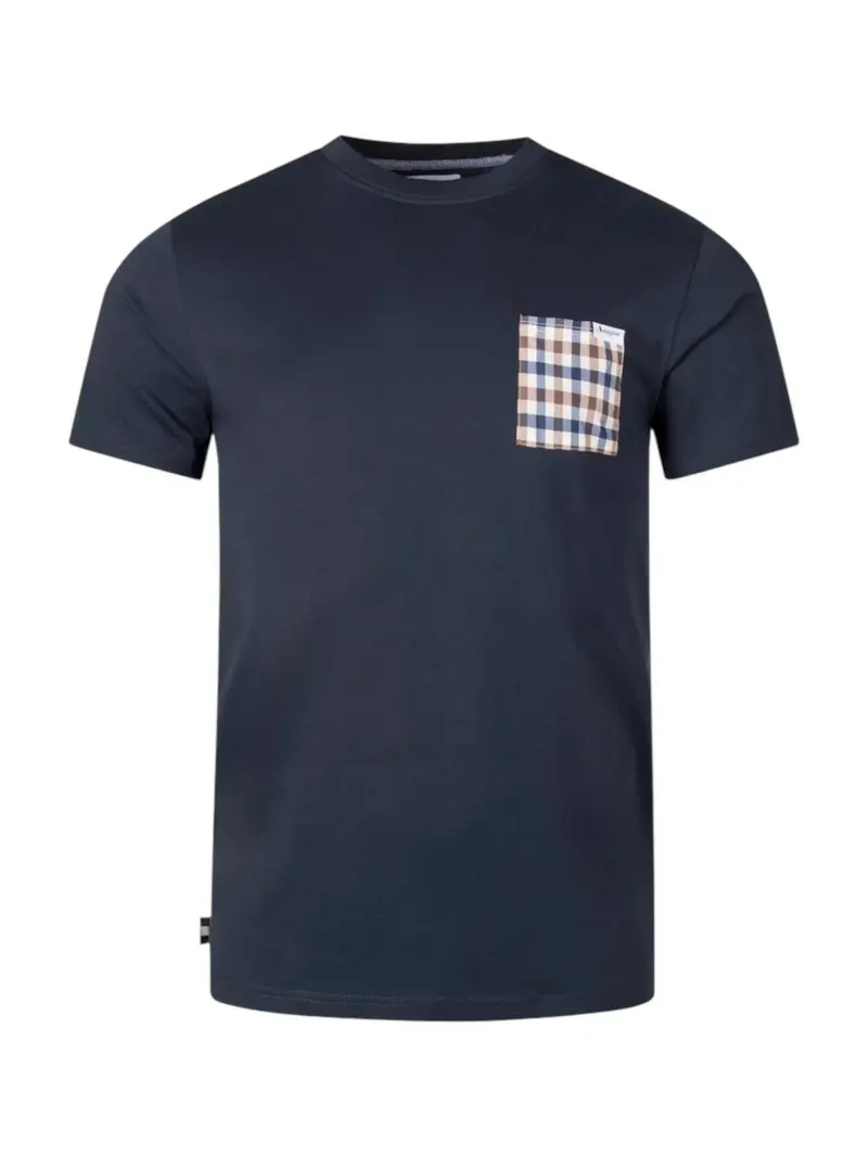 AQUASCUTUM T-shirt Uomo ACTIVE CLUB CHECK POCKET T-SHIRT AA-B004-TS003 NAVY NAVY