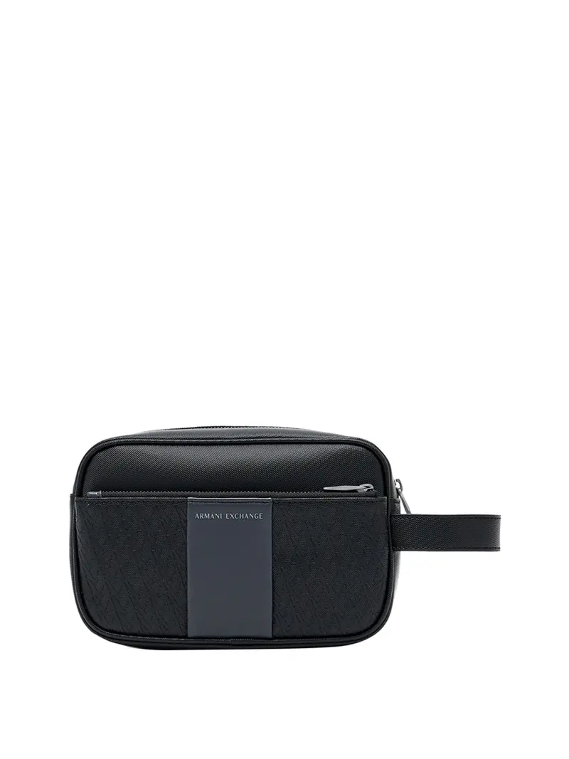 Armani Exchange Beauty Case Logo Frontale Nero