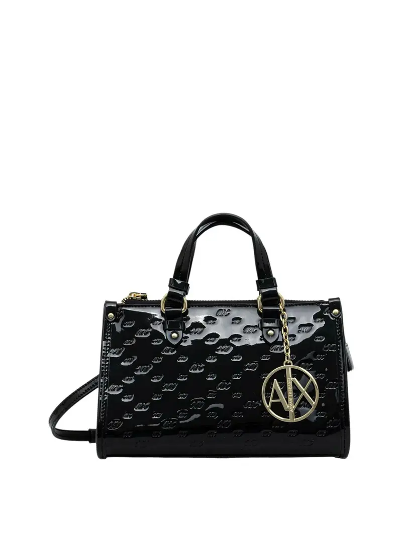 Armani Exchange Borsa A Mano Charm Logato - Nero