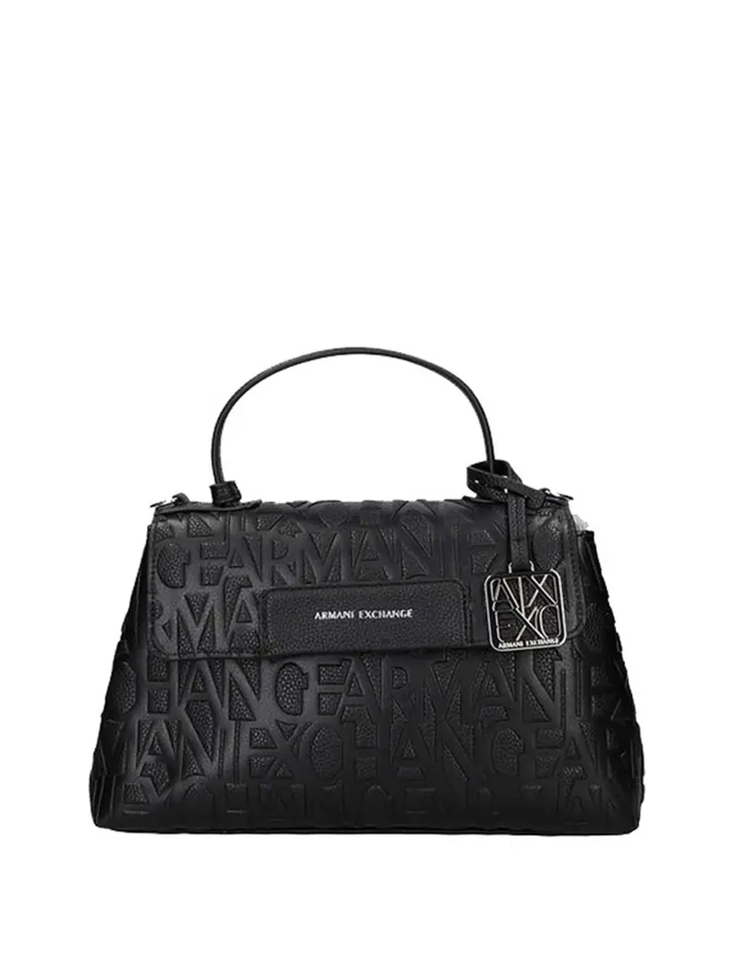 Armani Exchange Borsa A Mano Logo Frontale Nero