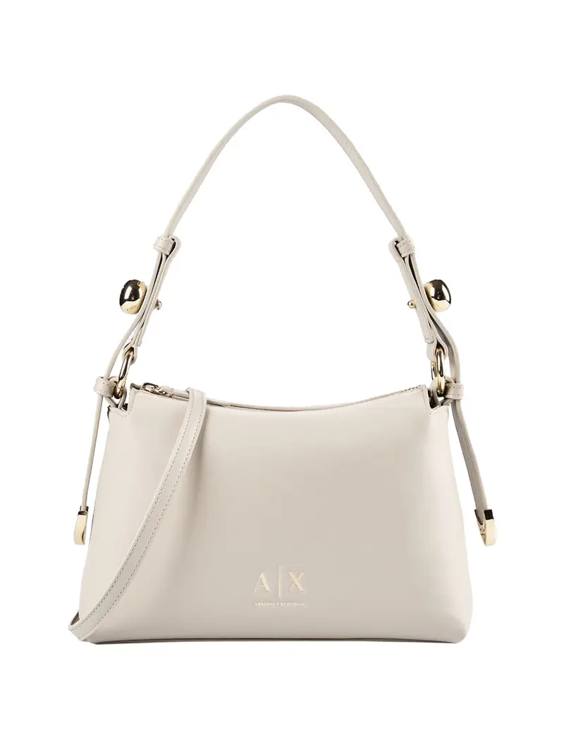 Armani Exchange Borsa A Tracolla Logo Frontale Beige