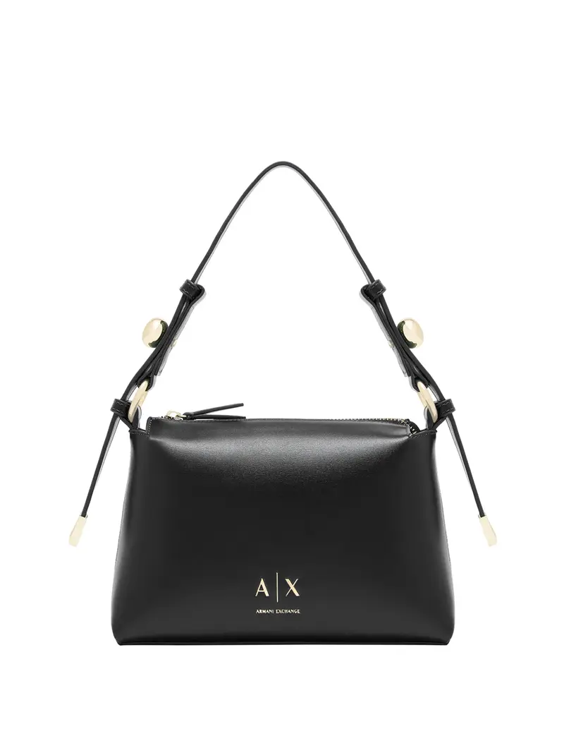 Armani Exchange Borsa A Tracolla Logo Frontale Nero
