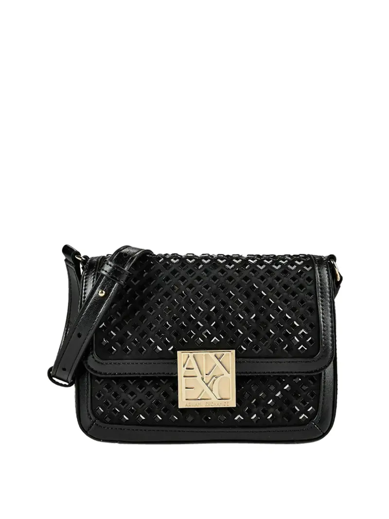 Armani Exchange Borsa A Tracolla Logo Frontale Nero
