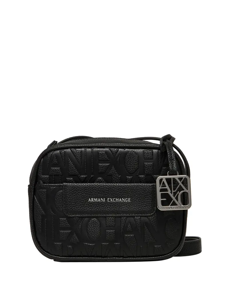 Armani Exchange Borsa A Tracolla Logo Frontale Nero