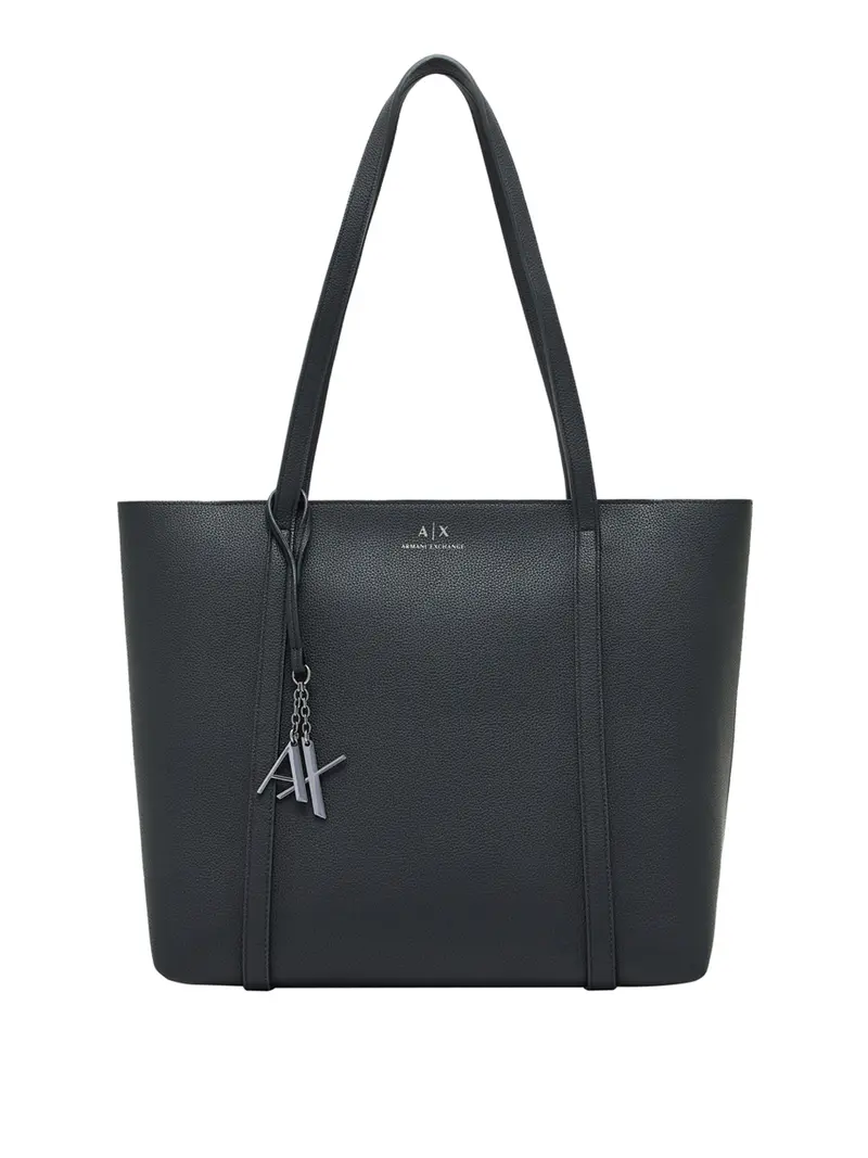 Armani Exchange Borsa Shopper Logo Frontale Nero