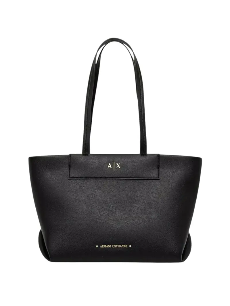 Armani Exchange Borsa Shopper Logo Frontale Nero