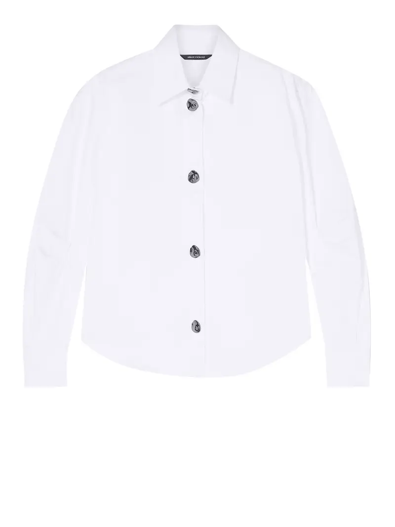 Armani Exchange Camicia Cotton Twill Shirt - Bianco
