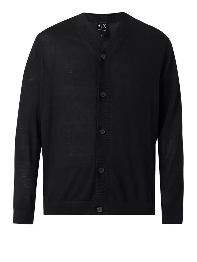 Armani Exchange Cardigan Tinta Unita - Nero