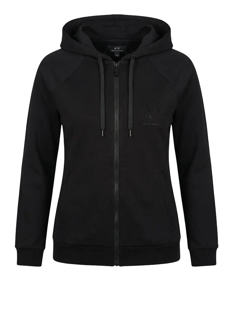 Armani Exchange Felpa In Tinta Unita - Nero
