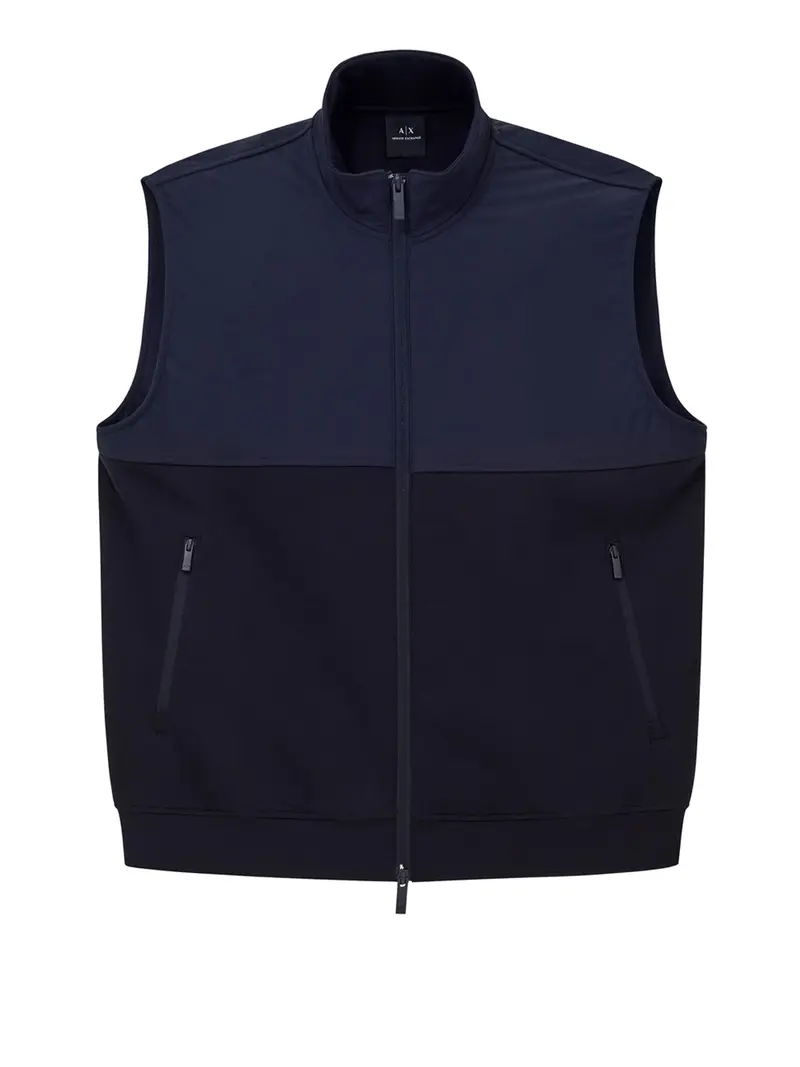 Armani Exchange Gilet Collo alto Essenziale - Navy