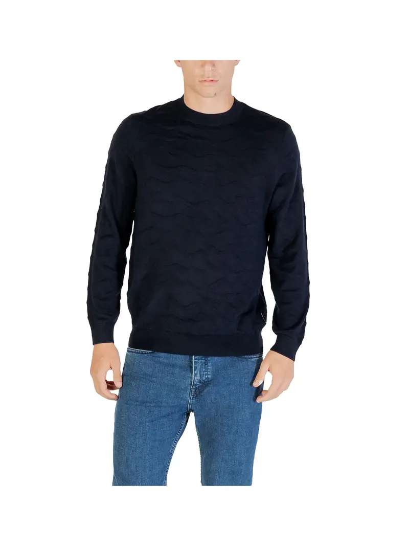 Armani Exchange Maglia Uomo Deep Navy Zig Zag - Multicolore